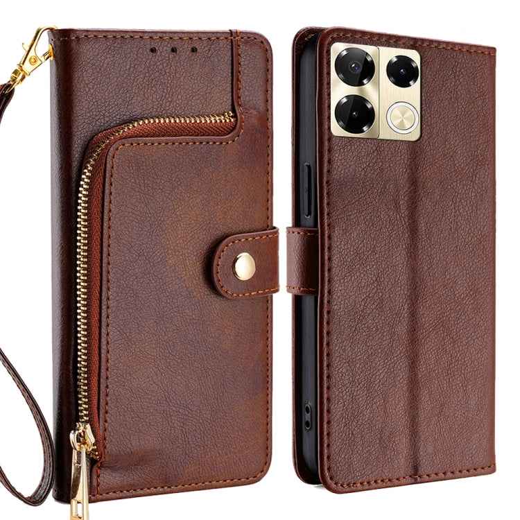 Zipper Bag Leather Phone Case, For Infinix Note 40 Pro 5G, For Infinix Note 40 Pro 4G, For Infinix Note 40 4G, For Infinix Hot 40i, For Infinix Smart 7 HD, For Infinix Note 30 VIP 5G, For Infinix Hot 30i 4G