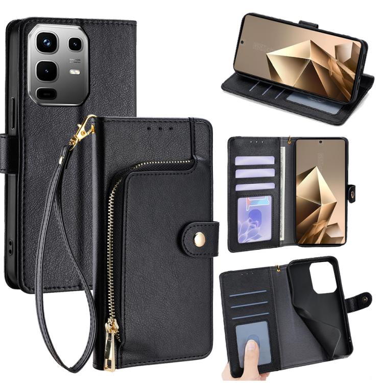 Zipper Bag Leather Phone Case, For Infinix Hot 60 5G, For Infinix Hot 60 Pro+ 4G, For Infinix Hot 60 Pro 4G, For Infinix Smart 10 4G, For Infinix Note 50s 5G, For Infinix Note 50x 5G, For Infinix Note 50 Pro+ 5G, For Infinix Note 50 4G                 ...