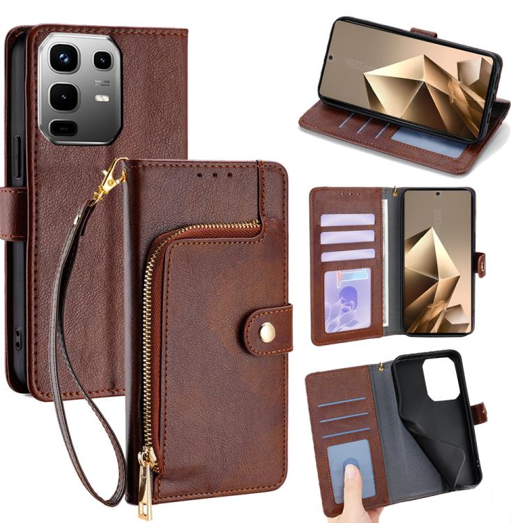 Zipper Bag Leather Phone Case, For Infinix Hot 60 5G, For Infinix Hot 60 Pro+ 4G, For Infinix Hot 60 Pro 4G, For Infinix Smart 10 4G, For Infinix Note 50s 5G, For Infinix Note 50x 5G, For Infinix Note 50 Pro+ 5G, For Infinix Note 50 4G                 ...