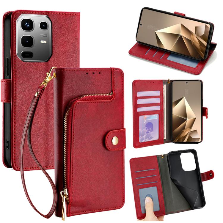 Zipper Bag Leather Phone Case, For Infinix Hot 60 5G, For Infinix Hot 60 Pro+ 4G, For Infinix Hot 60 Pro 4G, For Infinix Smart 10 4G, For Infinix Note 50s 5G, For Infinix Note 50x 5G, For Infinix Note 50 Pro+ 5G, For Infinix Note 50 4G                 ...