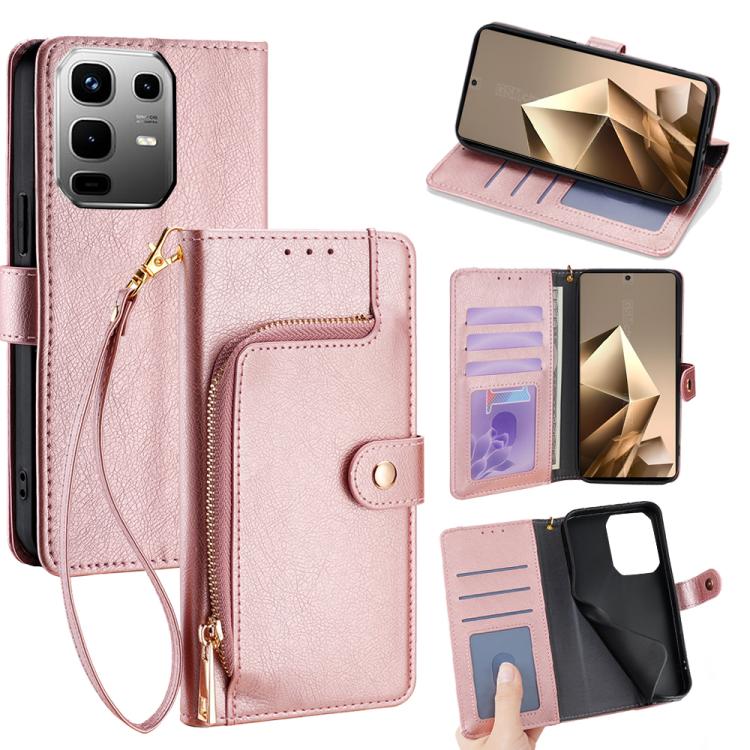 Zipper Bag Leather Phone Case, For Infinix Hot 60 5G, For Infinix Hot 60 Pro+ 4G, For Infinix Hot 60 Pro 4G, For Infinix Smart 10 4G, For Infinix Note 50s 5G, For Infinix Note 50x 5G, For Infinix Note 50 Pro+ 5G, For Infinix Note 50 4G                 ...