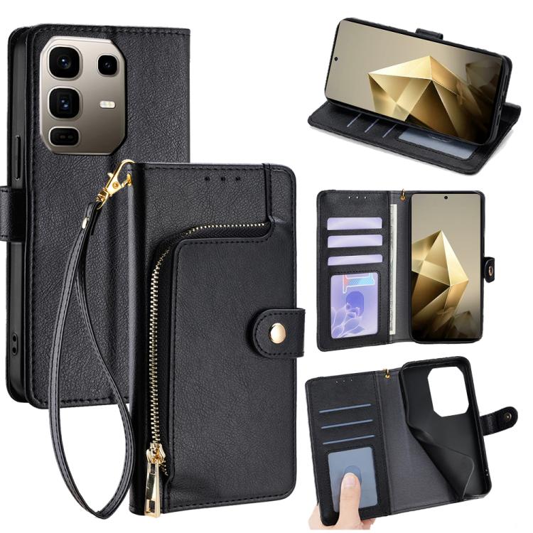 Zipper Bag Leather Phone Case, For Infinix Hot 60 5G, For Infinix Hot 60 Pro+ 4G, For Infinix Hot 60 Pro 4G, For Infinix Smart 10 4G, For Infinix Note 50s 5G, For Infinix Note 50x 5G, For Infinix Note 50 Pro+ 5G, For Infinix Note 50 4G                 ...