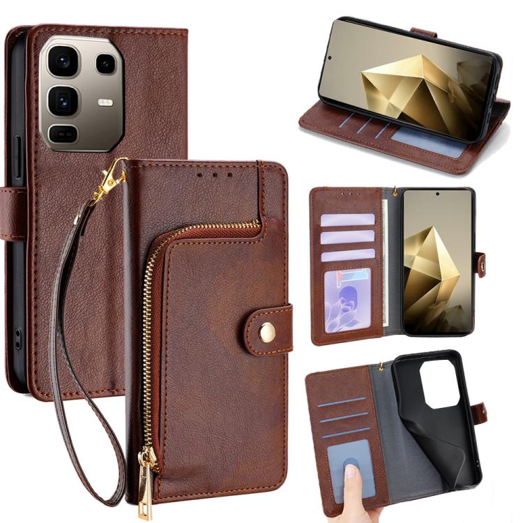 Zipper Bag Leather Phone Case, For Infinix Hot 60 5G, For Infinix Hot 60 Pro+ 4G, For Infinix Hot 60 Pro 4G, For Infinix Smart 10 4G, For Infinix Note 50s 5G, For Infinix Note 50x 5G, For Infinix Note 50 Pro+ 5G, For Infinix Note 50 4G                 ...