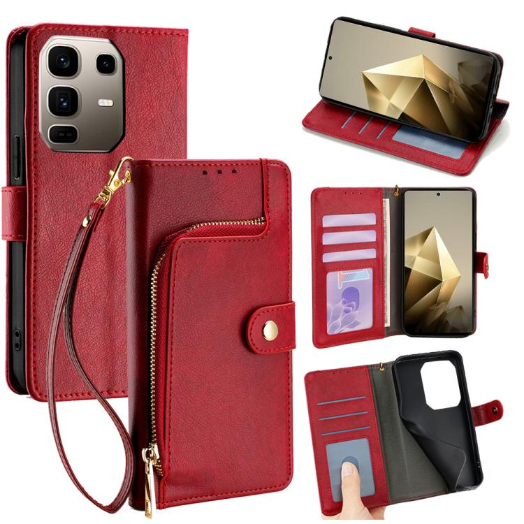 Zipper Bag Leather Phone Case, For Infinix Hot 60 5G, For Infinix Hot 60 Pro+ 4G, For Infinix Hot 60 Pro 4G, For Infinix Smart 10 4G, For Infinix Note 50s 5G, For Infinix Note 50x 5G, For Infinix Note 50 Pro+ 5G, For Infinix Note 50 4G                 ...