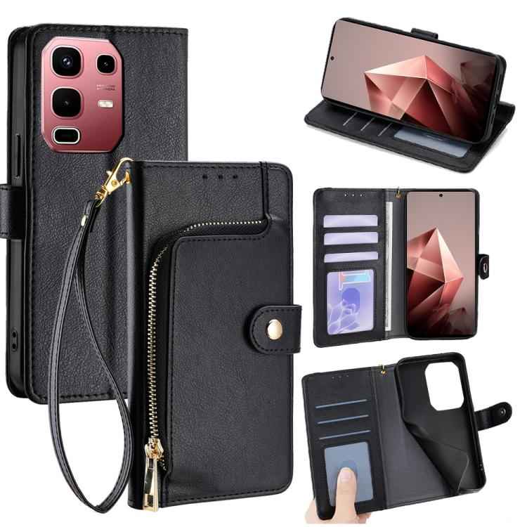 Zipper Bag Leather Phone Case, For Infinix Hot 60 5G, For Infinix Hot 60 Pro+ 4G, For Infinix Hot 60 Pro 4G, For Infinix Smart 10 4G, For Infinix Note 50s 5G, For Infinix Note 50x 5G, For Infinix Note 50 Pro+ 5G, For Infinix Note 50 4G                 ...