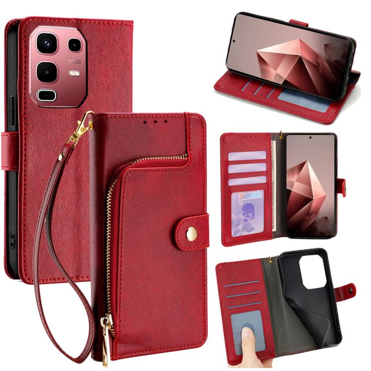 Zipper Bag Leather Phone Case, For Infinix Hot 60 5G, For Infinix Hot 60 Pro+ 4G, For Infinix Hot 60 Pro 4G, For Infinix Smart 10 4G, For Infinix Note 50s 5G, For Infinix Note 50x 5G, For Infinix Note 50 Pro+ 5G, For Infinix Note 50 4G                 ...