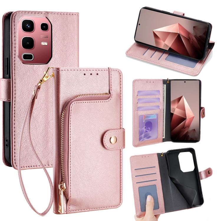 Zipper Bag Leather Phone Case, For Infinix Hot 60 5G, For Infinix Hot 60 Pro+ 4G, For Infinix Hot 60 Pro 4G, For Infinix Smart 10 4G, For Infinix Note 50s 5G, For Infinix Note 50x 5G, For Infinix Note 50 Pro+ 5G, For Infinix Note 50 4G                 ...