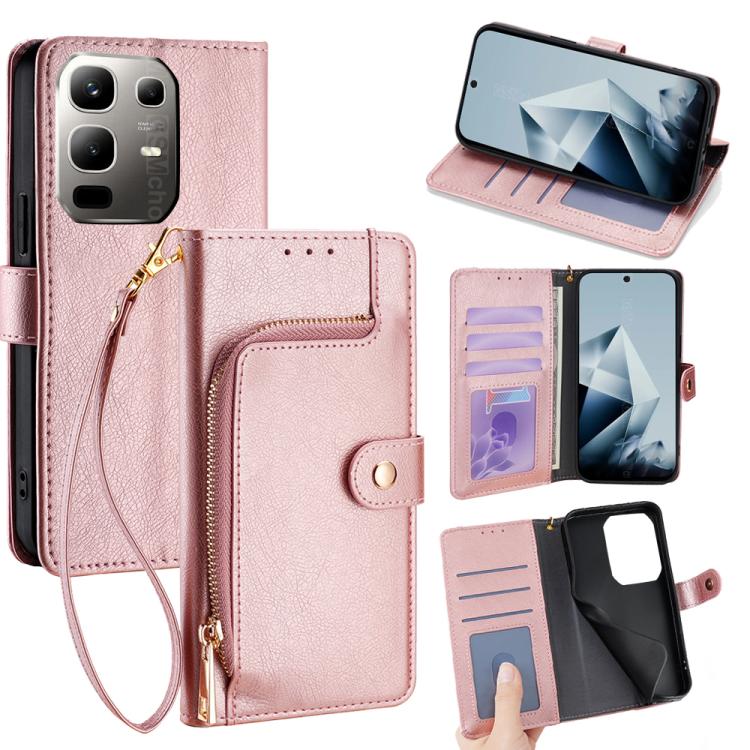Zipper Bag Leather Phone Case, For Infinix Hot 60 5G, For Infinix Hot 60 Pro+ 4G, For Infinix Hot 60 Pro 4G, For Infinix Smart 10 4G, For Infinix Note 50s 5G, For Infinix Note 50x 5G, For Infinix Note 50 Pro+ 5G, For Infinix Note 50 4G                 ...