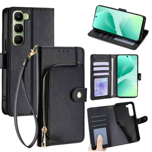 Zipper Bag Leather Phone Case, For Infinix Hot 60 5G, For Infinix Hot 60 Pro+ 4G, For Infinix Hot 60 Pro 4G, For Infinix Smart 10 4G, For Infinix Note 50s 5G, For Infinix Note 50x 5G, For Infinix Note 50 Pro+ 5G, For Infinix Note 50 4G                 ...