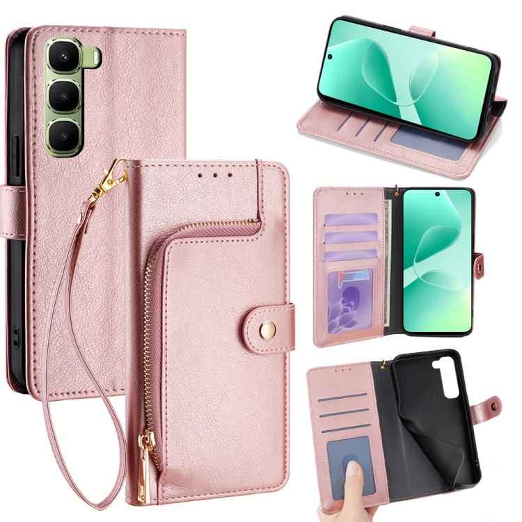 Zipper Bag Leather Phone Case, For Infinix Hot 60 5G, For Infinix Hot 60 Pro+ 4G, For Infinix Hot 60 Pro 4G, For Infinix Smart 10 4G, For Infinix Note 50s 5G, For Infinix Note 50x 5G, For Infinix Note 50 Pro+ 5G, For Infinix Note 50 4G                 ...
