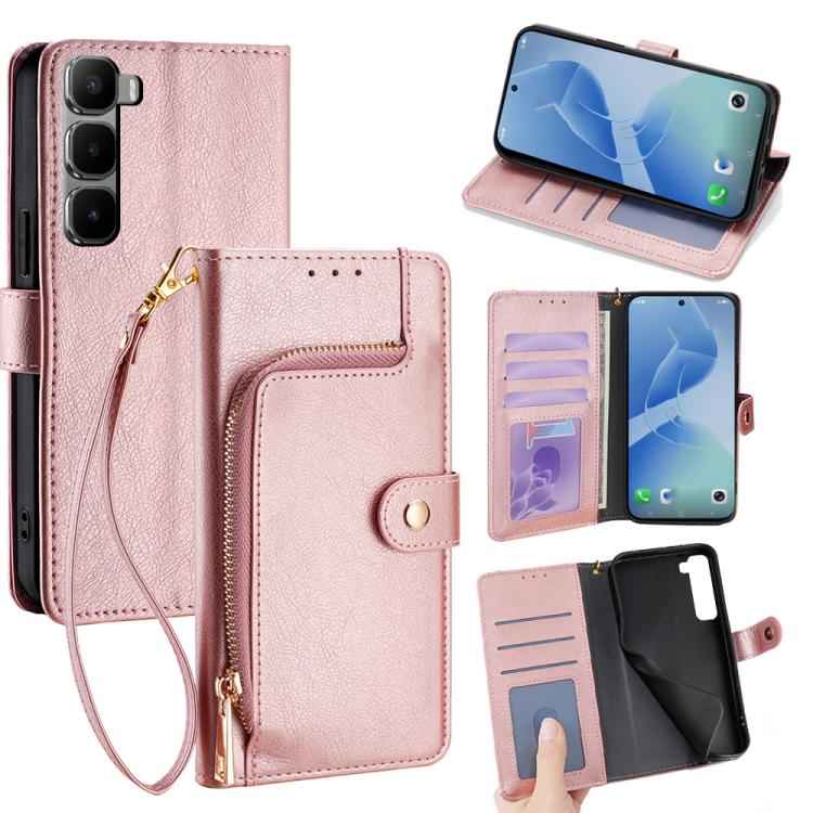Zipper Bag Leather Phone Case, For Infinix Hot 60 5G, For Infinix Hot 60 Pro+ 4G, For Infinix Hot 60 Pro 4G, For Infinix Smart 10 4G, For Infinix Note 50s 5G, For Infinix Note 50x 5G, For Infinix Note 50 Pro+ 5G, For Infinix Note 50 4G                 ...