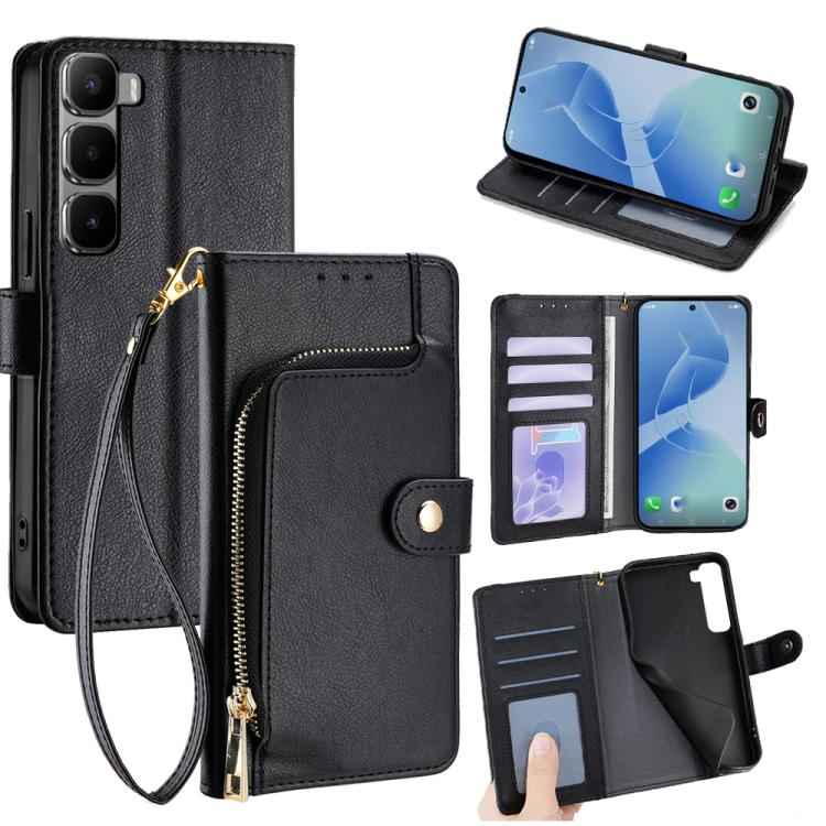 Zipper Bag Leather Phone Case, For Infinix Hot 60 5G, For Infinix Hot 60 Pro+ 4G, For Infinix Hot 60 Pro 4G, For Infinix Smart 10 4G, For Infinix Note 50s 5G, For Infinix Note 50x 5G, For Infinix Note 50 Pro+ 5G, For Infinix Note 50 4G                 ...