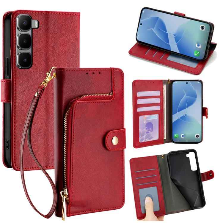 Zipper Bag Leather Phone Case, For Infinix Hot 60 5G, For Infinix Hot 60 Pro+ 4G, For Infinix Hot 60 Pro 4G, For Infinix Smart 10 4G, For Infinix Note 50s 5G, For Infinix Note 50x 5G, For Infinix Note 50 Pro+ 5G, For Infinix Note 50 4G                 ...