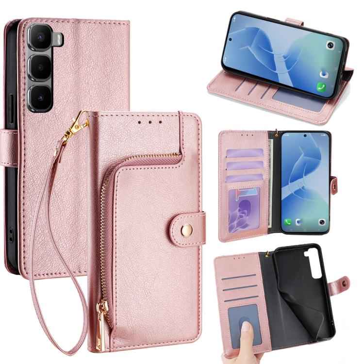 Zipper Bag Leather Phone Case, For Infinix Hot 60 5G, For Infinix Hot 60 Pro+ 4G, For Infinix Hot 60 Pro 4G, For Infinix Smart 10 4G, For Infinix Note 50s 5G, For Infinix Note 50x 5G, For Infinix Note 50 Pro+ 5G, For Infinix Note 50 4G                 ...