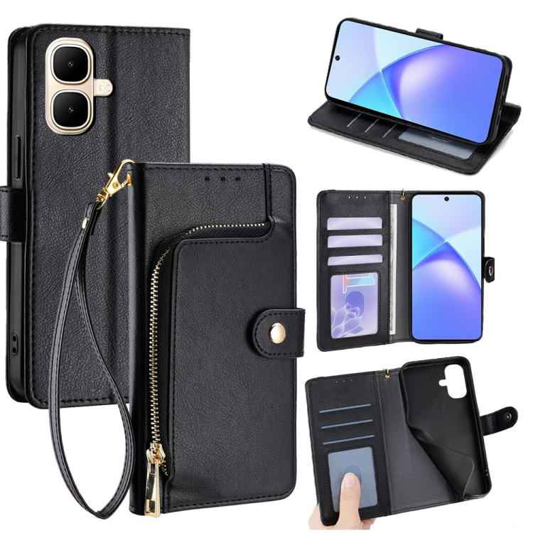 Zipper Bag Leather Phone Case, For Infinix Hot 60 5G, For Infinix Hot 60 Pro+ 4G, For Infinix Hot 60 Pro 4G, For Infinix Smart 10 4G, For Infinix Note 50s 5G, For Infinix Note 50x 5G, For Infinix Note 50 Pro+ 5G, For Infinix Note 50 4G                 ...