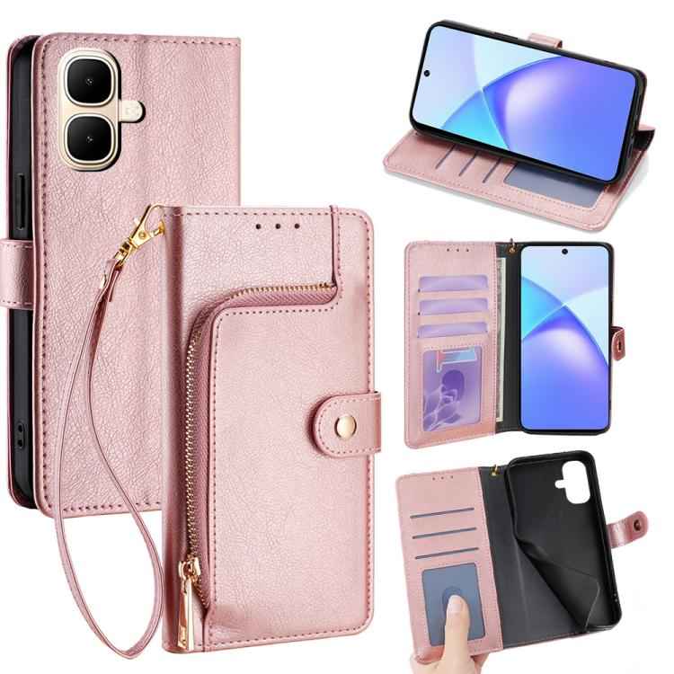 Zipper Bag Leather Phone Case, For Infinix Hot 60 5G, For Infinix Hot 60 Pro+ 4G, For Infinix Hot 60 Pro 4G, For Infinix Smart 10 4G, For Infinix Note 50s 5G, For Infinix Note 50x 5G, For Infinix Note 50 Pro+ 5G, For Infinix Note 50 4G                 ...