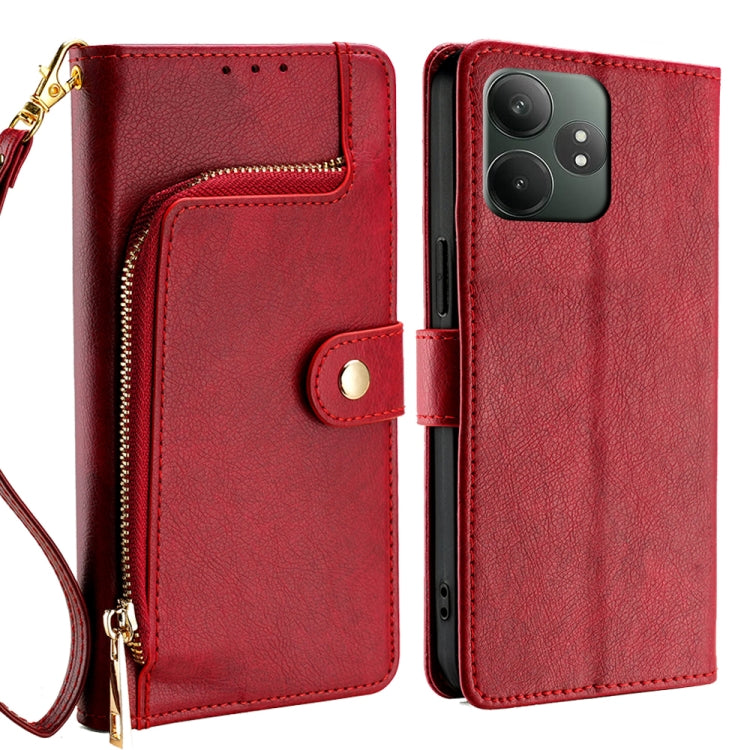 Zipper Bag Leather Phone Case, For Realme GT Neo6 SE, For Realme 12 5G, For Realme 12+ 5G, For Realme 12 Pro 5G, For Realme GT5 Pro 5G, For Realme 11 5G, For Realme 11 Pro / 11 Pro+ 5G, For Realme C65 4G