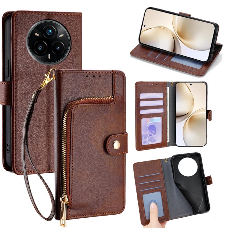 Zipper Bag Leather Phone Case, For Realme GT 7 5G Global, For Realme 14 5G Global, For Realme P3 Ultra 5G, For Realme P3 Pro 5G Global, For Realme 14 Pro+ 5G, For Realme 14 Pro 5G Global, For Realme C75 4G / 14x 5G Global, For Realme 13 Pro 5G         ...