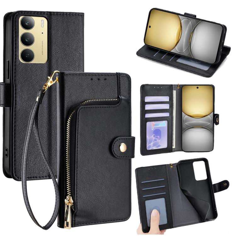 Zipper Bag Leather Phone Case, For Realme GT 7 5G Global, For Realme 14 5G Global, For Realme P3 Ultra 5G, For Realme P3 Pro 5G Global, For Realme 14 Pro+ 5G, For Realme 14 Pro 5G Global, For Realme C75 4G / 14x 5G Global, For Realme 13 Pro 5G         ...