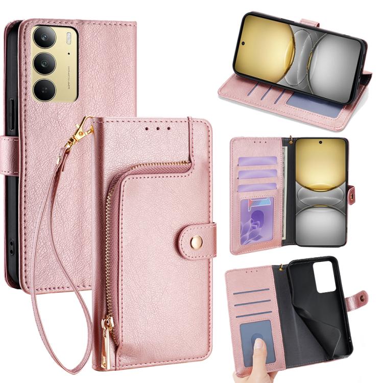 Zipper Bag Leather Phone Case, For Realme GT 7 5G Global, For Realme 14 5G Global, For Realme P3 Ultra 5G, For Realme P3 Pro 5G Global, For Realme 14 Pro+ 5G, For Realme 14 Pro 5G Global, For Realme C75 4G / 14x 5G Global, For Realme 13 Pro 5G         ...