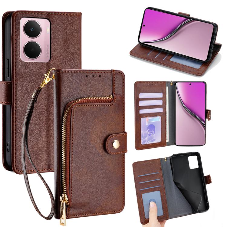 Zipper Bag Leather Phone Case, For Realme GT 7 5G Global, For Realme 14 5G Global, For Realme P3 Ultra 5G, For Realme P3 Pro 5G Global, For Realme 14 Pro+ 5G, For Realme 14 Pro 5G Global, For Realme C75 4G / 14x 5G Global, For Realme 13 Pro 5G         ...