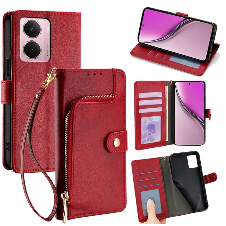 Zipper Bag Leather Phone Case, For Realme GT 7 5G Global, For Realme 14 5G Global, For Realme P3 Ultra 5G, For Realme P3 Pro 5G Global, For Realme 14 Pro+ 5G, For Realme 14 Pro 5G Global, For Realme C75 4G / 14x 5G Global, For Realme 13 Pro 5G         ...