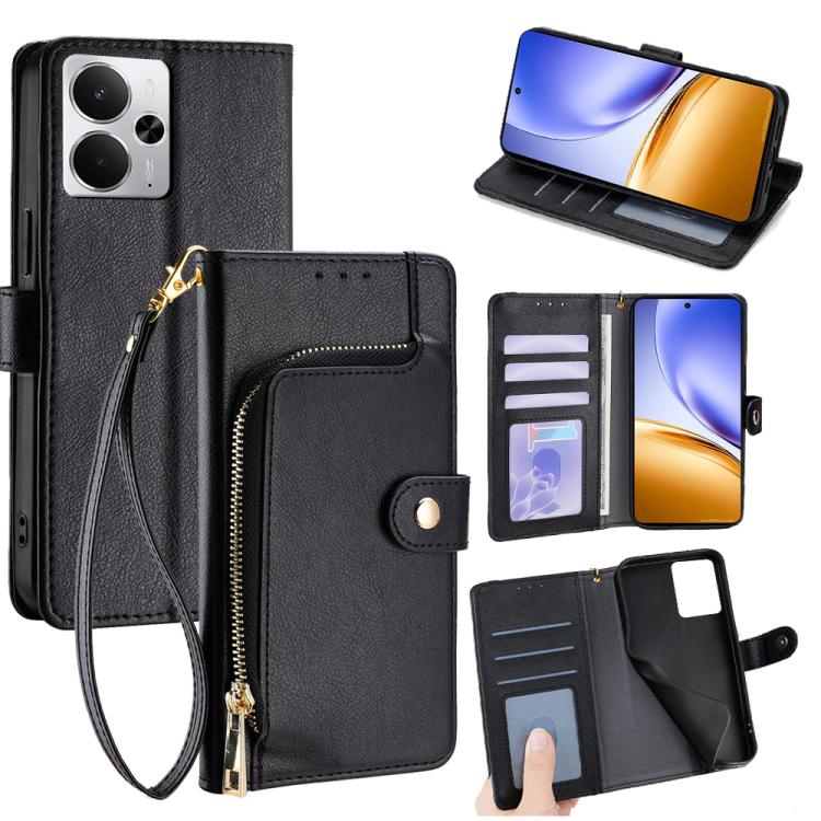 Zipper Bag Leather Phone Case, For Realme GT 7 5G Global, For Realme 14 5G Global, For Realme P3 Ultra 5G, For Realme P3 Pro 5G Global, For Realme 14 Pro+ 5G, For Realme 14 Pro 5G Global, For Realme C75 4G / 14x 5G Global, For Realme 13 Pro 5G         ...
