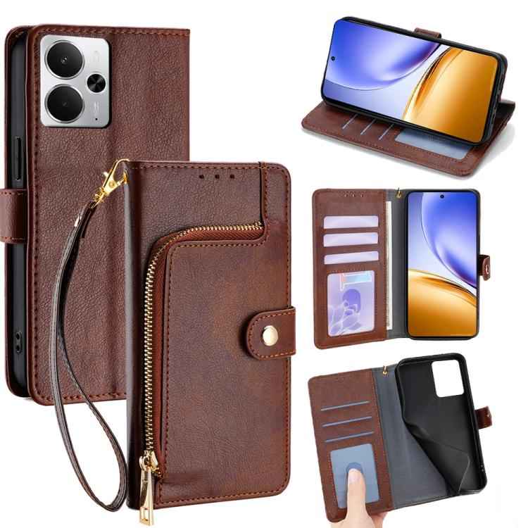 Zipper Bag Leather Phone Case, For Realme 15T 5G Global, For Realme C71 4G, For Realme GT 7 5G Global, For Realme 14 5G Global, For Realme P3 Ultra 5G, For Realme P3 Pro 5G Global, For Realme 14 Pro+ 5G, For Realme 14 Pro 5G Global                     ...