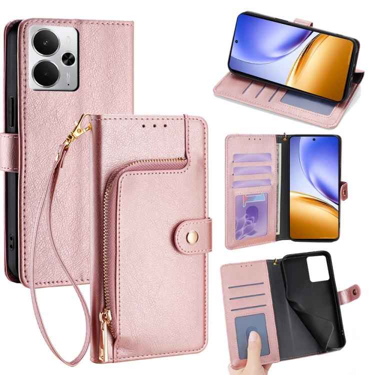 Zipper Bag Leather Phone Case, For Realme 15T 5G Global, For Realme C71 4G, For Realme GT 7 5G Global, For Realme 14 5G Global, For Realme P3 Ultra 5G, For Realme P3 Pro 5G Global, For Realme 14 Pro+ 5G, For Realme 14 Pro 5G Global                     ...