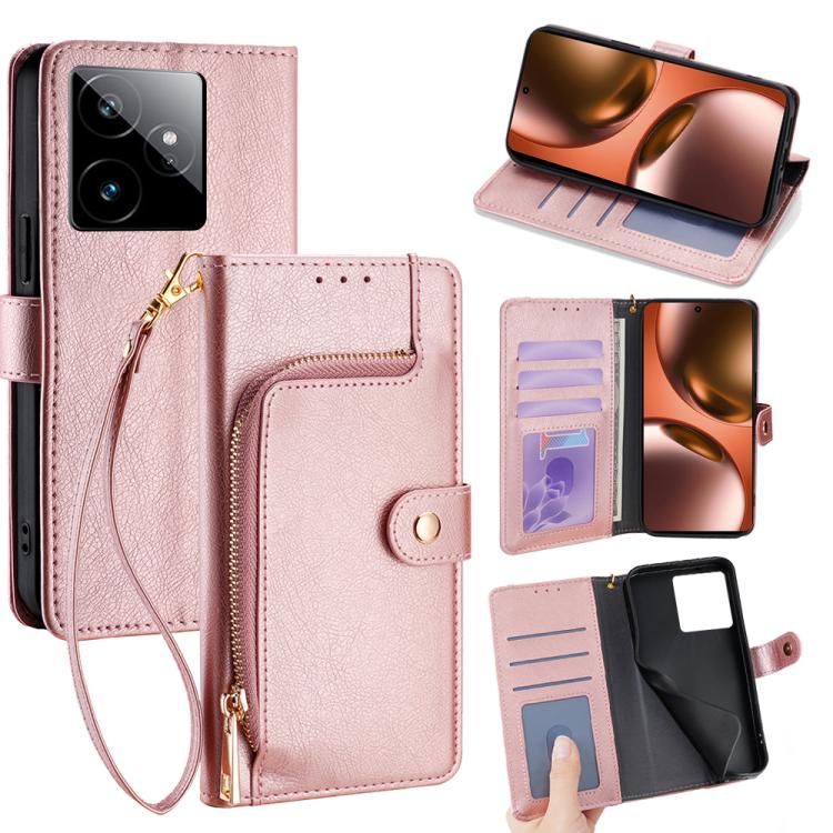 Zipper Bag Leather Phone Case, For Realme GT 7 5G Global, For Realme 14 5G Global, For Realme P3 Ultra 5G, For Realme P3 Pro 5G Global, For Realme 14 Pro+ 5G, For Realme 14 Pro 5G Global, For Realme C75 4G / 14x 5G Global, For Realme 13 Pro 5G         ...