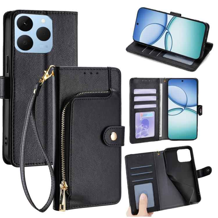 Zipper Bag Leather Phone Case, For Realme 15T 5G Global, For Realme C71 4G, For Realme GT 7 5G Global, For Realme 14 5G Global, For Realme P3 Ultra 5G, For Realme P3 Pro 5G Global, For Realme 14 Pro+ 5G, For Realme 14 Pro 5G Global                     ...