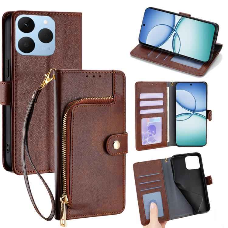 Zipper Bag Leather Phone Case, For Realme 15T 5G Global, For Realme C71 4G, For Realme GT 7 5G Global, For Realme 14 5G Global, For Realme P3 Ultra 5G, For Realme P3 Pro 5G Global, For Realme 14 Pro+ 5G, For Realme 14 Pro 5G Global                     ...