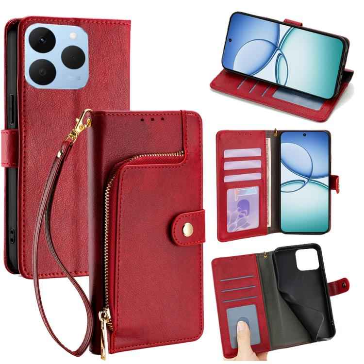 Zipper Bag Leather Phone Case, For Realme 15T 5G Global, For Realme C71 4G, For Realme GT 7 5G Global, For Realme 14 5G Global, For Realme P3 Ultra 5G, For Realme P3 Pro 5G Global, For Realme 14 Pro+ 5G, For Realme 14 Pro 5G Global                     ...