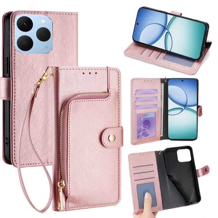 Zipper Bag Leather Phone Case, For Realme 15T 5G Global, For Realme C71 4G, For Realme GT 7 5G Global, For Realme 14 5G Global, For Realme P3 Ultra 5G, For Realme P3 Pro 5G Global, For Realme 14 Pro+ 5G, For Realme 14 Pro 5G Global                     ...