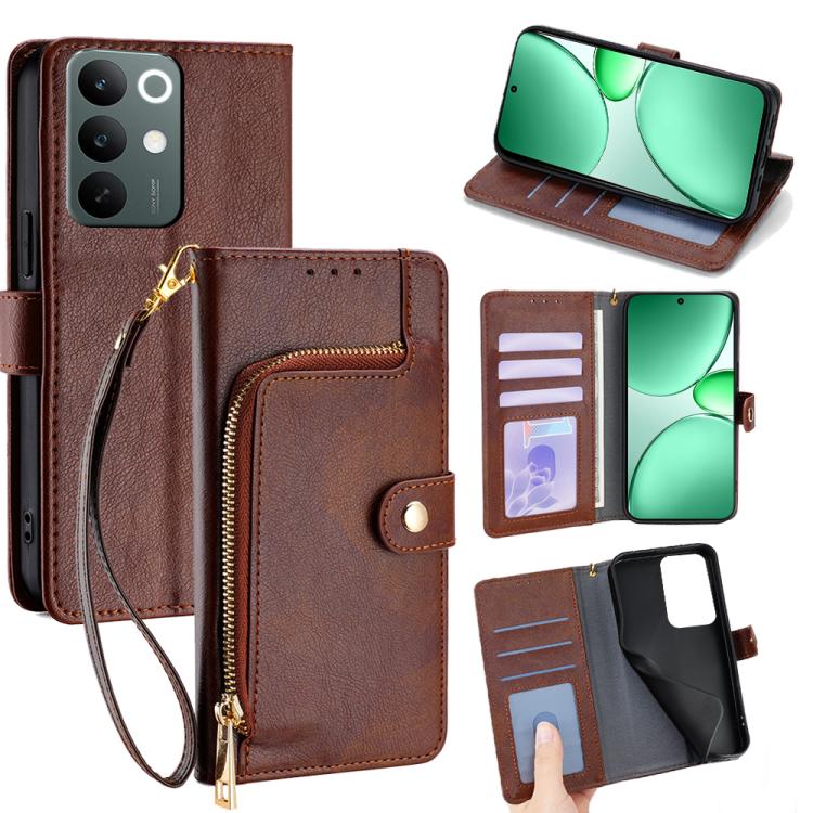 Zipper Bag Leather Phone Case, For Realme P4 Power 5G, For Realme Note 80 4G, For Realme C83 5G, For Realme Neo8 5G, For Realme 16 5G Global, For Realme 16 Pro+ 5G, For Realme 16 Pro 5G, For Realme P4x 5G, For Realme C85 5G, For Realme C85 Pro 4G      ...