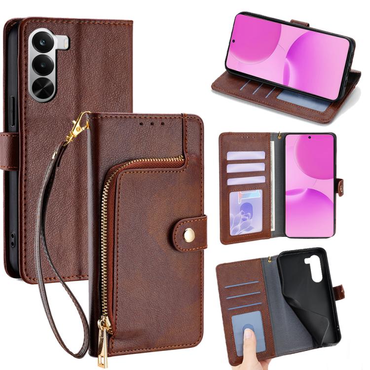 Zipper Bag Leather Phone Case, For Realme P4x 5G, For Realme C85 5G, For Realme 15T 5G Global, For Realme C71 4G, For Realme GT 7 5G Global, For Realme 14 5G Global, For Realme P3 Ultra 5G, For Realme P3 Pro 5G Global, For Realme 14 Pro+ 5G            ...