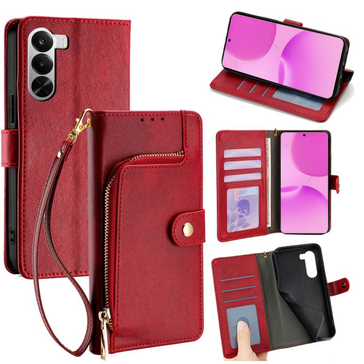 Zipper Bag Leather Phone Case, For Realme P4x 5G, For Realme C85 5G, For Realme 15T 5G Global, For Realme C71 4G, For Realme GT 7 5G Global, For Realme 14 5G Global, For Realme P3 Ultra 5G, For Realme P3 Pro 5G Global, For Realme 14 Pro+ 5G            ...