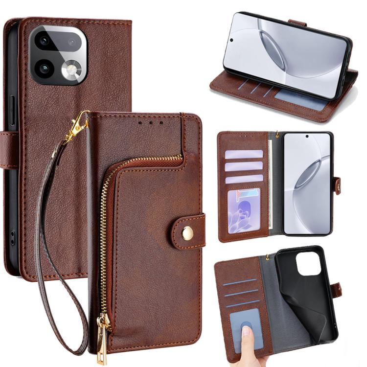 Zipper Bag Leather Phone Case, For Realme P4 Power 5G, For Realme Note 80 4G, For Realme C83 5G, For Realme Neo8 5G, For Realme 16 5G Global, For Realme 16 Pro+ 5G, For Realme 16 Pro 5G, For Realme P4x 5G, For Realme C85 5G, For Realme C85 Pro 4G      ...