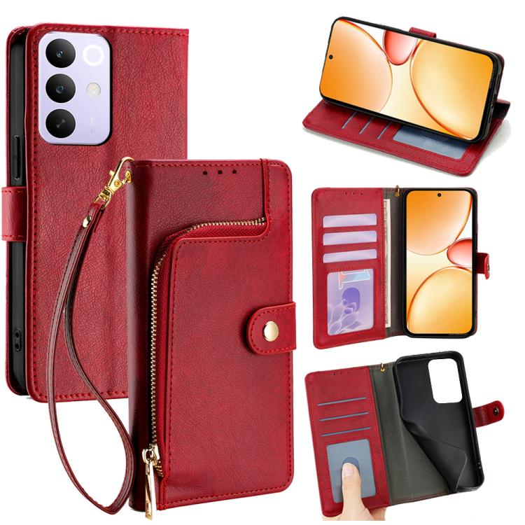 Zipper Bag Leather Phone Case, For Realme P4 Power 5G, For Realme Note 80 4G, For Realme C83 5G, For Realme Neo8 5G, For Realme 16 5G Global, For Realme 16 Pro+ 5G, For Realme 16 Pro 5G, For Realme P4x 5G, For Realme C85 5G, For Realme C85 Pro 4G      ...