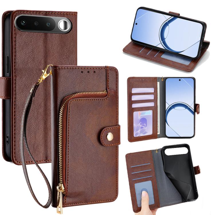 Zipper Bag Leather Phone Case, For Realme P4 Power 5G, For Realme Note 80 4G, For Realme C83 5G, For Realme Neo8 5G, For Realme 16 5G Global, For Realme 16 Pro+ 5G, For Realme 16 Pro 5G, For Realme P4x 5G, For Realme C85 5G, For Realme C85 Pro 4G      ...
