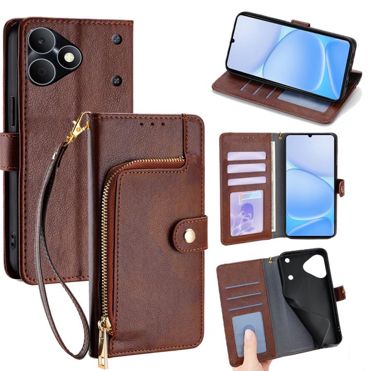 Zipper Bag Leather Phone Case, For Realme P4 Power 5G, For Realme Note 80 4G, For Realme C83 5G, For Realme Neo8 5G, For Realme 16 5G Global, For Realme 16 Pro+ 5G, For Realme 16 Pro 5G, For Realme P4x 5G, For Realme C85 5G, For Realme C85 Pro 4G      ...
