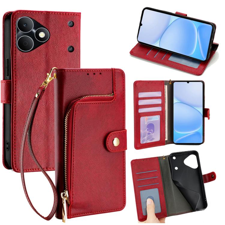 Zipper Bag Leather Phone Case, For Realme P4 Power 5G, For Realme Note 80 4G, For Realme C83 5G, For Realme Neo8 5G, For Realme 16 5G Global, For Realme 16 Pro+ 5G, For Realme 16 Pro 5G, For Realme P4x 5G, For Realme C85 5G, For Realme C85 Pro 4G      ...