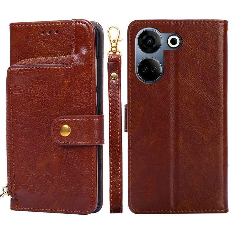 Zipper Bag Leather Phone Case, For Tecno Camon 20 Pro 5G, For Tecno Camon 20 Pro 4G