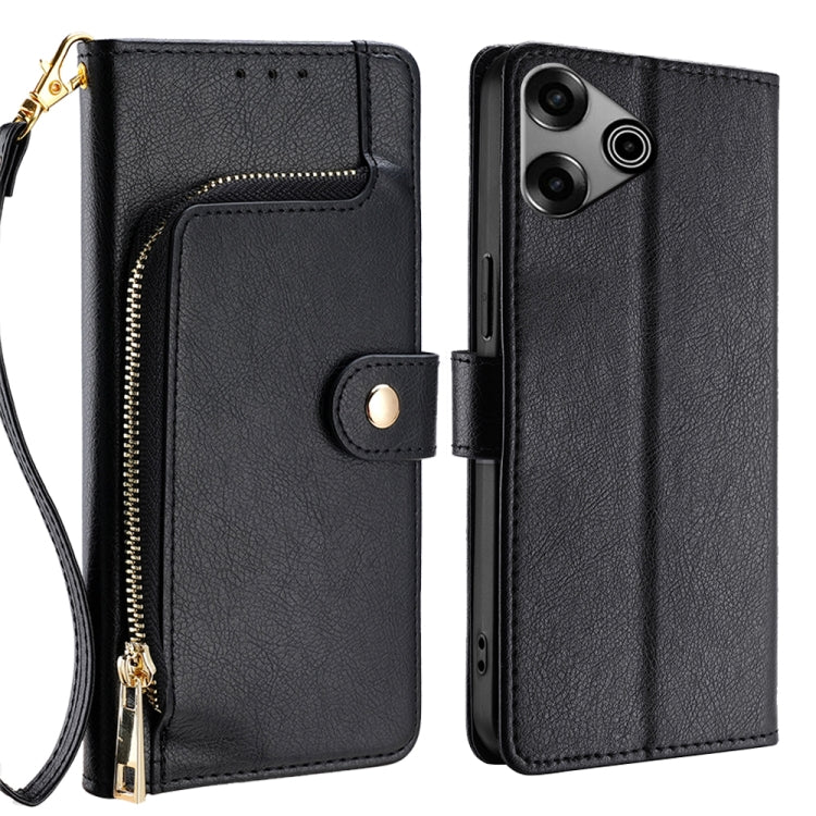 Zipper Bag Leather Phone Case, For Tecno Pova Slim 5G / Spark Slim 4G, For Tecno Pova 7 Pro, For Tecno Spark 40 Pro+ 4G, For Tecno Spark 40 Pro 4G, For Tecno Camon 40 Premier 5G, For Tecno Spark 30 4G, For Tecno Pova 6 Neo 5G, For Tecno Spark 30C 4G   ...
