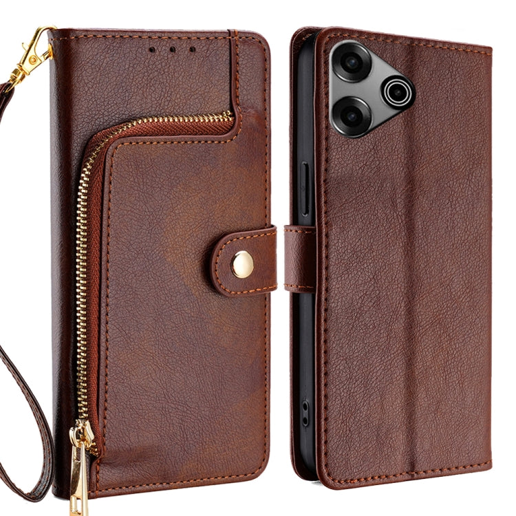 Zipper Bag Leather Phone Case, For Tecno Pova Slim 5G / Spark Slim 4G, For Tecno Pova 7 Pro, For Tecno Spark 40 Pro+ 4G, For Tecno Spark 40 Pro 4G, For Tecno Camon 40 Premier 5G, For Tecno Spark 30 4G, For Tecno Pova 6 Neo 5G, For Tecno Spark 30C 4G   ...