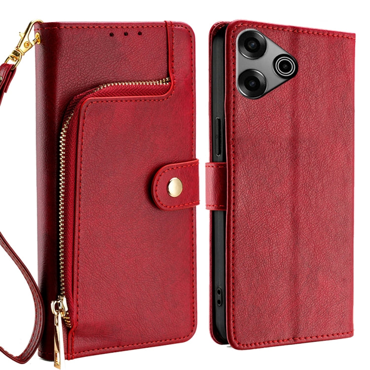 Zipper Bag Leather Phone Case, For Tecno Pova Slim 5G / Spark Slim 4G, For Tecno Pova 7 Pro, For Tecno Spark 40 Pro+ 4G, For Tecno Spark 40 Pro 4G, For Tecno Camon 40 Premier 5G, For Tecno Spark 30 4G, For Tecno Pova 6 Neo 5G, For Tecno Spark 30C 4G   ...