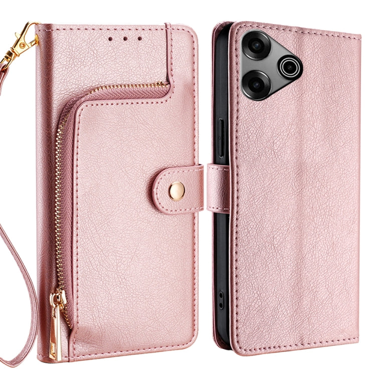 Zipper Bag Leather Phone Case, For Tecno Pova Slim 5G / Spark Slim 4G, For Tecno Pova 7 Pro, For Tecno Spark 40 Pro+ 4G, For Tecno Spark 40 Pro 4G, For Tecno Camon 40 Premier 5G, For Tecno Spark 30 4G, For Tecno Pova 6 Neo 5G, For Tecno Spark 30C 4G   ...