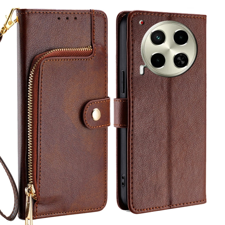 Zipper Bag Leather Phone Case, For Tecno Pova Slim 5G / Spark Slim 4G, For Tecno Pova 7 Pro, For Tecno Spark 40 Pro+ 4G, For Tecno Spark 40 Pro 4G, For Tecno Camon 40 Premier 5G, For Tecno Spark 30 4G, For Tecno Pova 6 Neo 5G, For Tecno Spark 30C 4G   ...