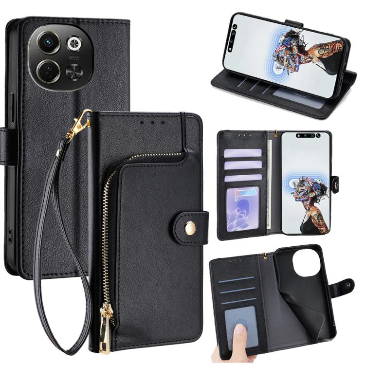 Zipper Bag Leather Phone Case, For Tecno Pova Slim 5G / Spark Slim 4G, For Tecno Pova 7 Pro, For Tecno Spark 40 Pro+ 4G, For Tecno Spark 40 Pro 4G, For Tecno Camon 40 Premier 5G, For Tecno Spark 30 4G, For Tecno Pova 6 Neo 5G, For Tecno Spark 30C 4G   ...