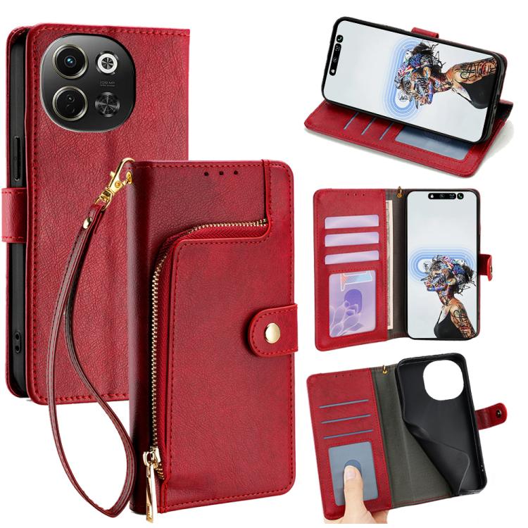 Zipper Bag Leather Phone Case, For Tecno Pova Slim 5G / Spark Slim 4G, For Tecno Pova 7 Pro, For Tecno Spark 40 Pro+ 4G, For Tecno Spark 40 Pro 4G, For Tecno Camon 40 Premier 5G, For Tecno Spark 30 4G, For Tecno Pova 6 Neo 5G, For Tecno Spark 30C 4G   ...